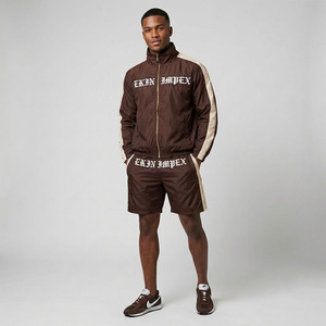 Unisex Premium Branded <b>Summer</b> Track Suit Set Windbreaker <b>Jacket</b> Gym Shorts Embroidered Logo Streetwear Sportswear - Product Image 3