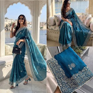 Sari en soie rouge avec bordure brodée, tenue de mariage indienne traditionnelle, sari long pour femmes, coupe classique, toutes saisons - Product Image 6