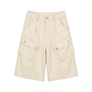 Summer Black Wash Denim Shorts Baggy Hip Hop Raw Edge <b>Work</b> Shorts Mens Vintage Breathable Loose Fit Casual <b>Jean</b> Shorts Bulk - Product Image 1