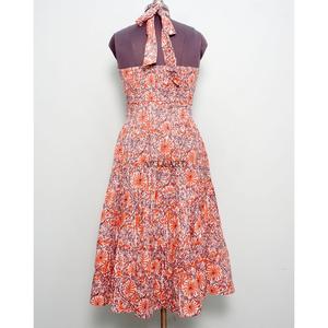 Nouvelle robe longue à col halter, imprimé cachemire, coupe ample, idéale pour les vacances et la plage, robe longue bohème en coton à imprimé floral cachemire - Product Image 5