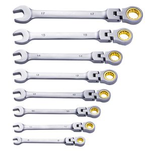 Jeu de clés à cliquet à tête flexible 8 pièces en acier CV avec pochette de rangement M - Product Image 6