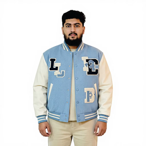 Chaqueta de Lana Unisex Estilo Letterman con Bordado Chenille, Cortavientos de Invierno, Diseño Personalizado de Alta Calidad, Estilo Urbano - Product Image 1