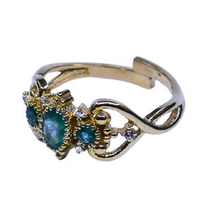 Wedding Wear 925 Sterling <b>Silver</b> Gold Plated Jewelry <b>Emerald</b> White Topaz Gemstone Women Wear Classic <b>Ring</b> - Product Image 2