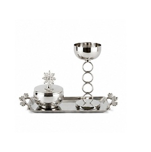 Stainless Steel Incense Burner Set with Snowflake Tray and Candle Holder for Aromatherapy Use - Product Image 1
