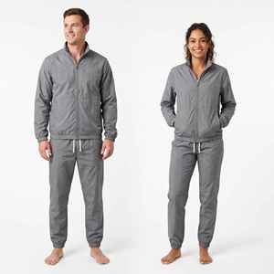 <b>Nylon</b> Tracksuit Custom Polyester Zip up Reflective Waterproof Windproof <b>Nylon</b> Jacket and Track Pants <b>Jogger</b> Windbreaker Sets - Product Image 6