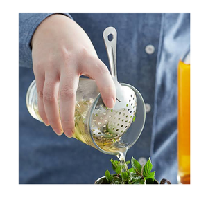 Customised Logo Stainless Steel <b>Shell</b> Shape Strainer Spoon Silver Plated <b>Mirror</b> Polish Eco-Friendly 30mL Capacity Short Handle - Product Image 2