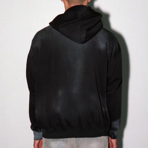 Sudaderas con capucha para hombre, al por mayor, personalizadas, de algodón 100% de gramaje alto, estilo oversize, de felpa, estilo urbano, vintage, con estampado de lavado ácido, con cremallera y efecto desgastado - Product Image 4
