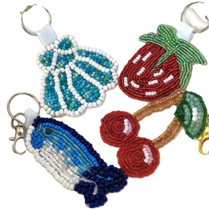 Handcrafted <b>Beaded</b> Keyring Vintage Inspired Decorative Charm for Handbag Backpack Portable Artisan Key Holder - Product Image 1