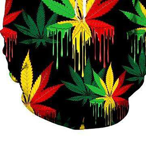 Ensemble de survêtement unisexe à capuche et pantalon, imprimé feuille de rasta, respirant, léger, longueur intégrale, streetwear décontracté, hiver, taille adulte - Product Image 4