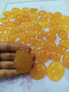 หินควอทซ์คาร์เนเลี่ยนหินอัญมณีผิวเรียบทรงหลังเบี้ยสีส้มธรรมชาติจากโรงงานโดยตรงใน100% - Product Image 3