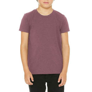 เสื้อยืดเด็กคอกลมสีพื้นสไตล์ลำลอง พร้อมโลโก้แบบกำหนดเอง เสื้อผ้าฤดูร้อนแขนสั้น - Product Image 1