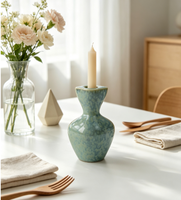 Porte-bougie en céramique au design créatif, ornement décoratif personnalisable pour la décoration de table à la maison