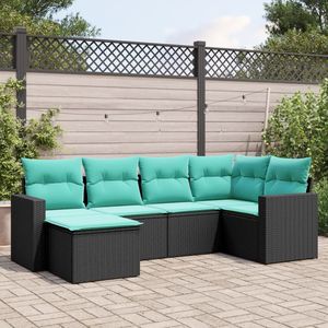Black Pe Rattan Garden <b>Sofa</b> <b>Set</b> With Cushions Waterproof Outdoor Furniture Contemporary Design - Product Image 3