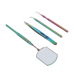 Pinces à épiler professionnelles en acier inoxydable de qualité supérieure avec miroir et pointe fine pour le pose d'extensions de cils - Product Image 1