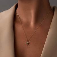 AN081 Cadeaux de la Saint-Valentin, collier avec pendentif en forme de cœur brillant en argent sterling 925 pour femmes, bijoux fins