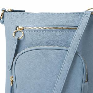 Women Fashion Light Blue PU Leather Crossbody <b>Shoulder</b> Bag with Front Zipper Pocket and Adjustable <b>Strap</b> - Product Image 2