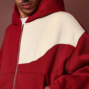Wholesale Winter Men's <b>Hooded</b> Sweat Pant <b>Zip</b> Hoodie Set Tracksuit Regular Fit Street Wear Cotton Solid Fleece - Product Image 5