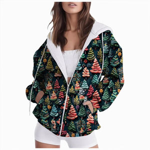 Sweat-shirts à capuche pour femmes de qualité supérieure, coupe courte, en molleton d'été, avec logo sur le devant, 100% coton, doublure en coton, manches longues, séchage rapide - Product Image 1