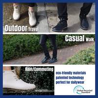 Bottes pour hommes imperméables pour l'extérieur lavables quotidiennement à lacets