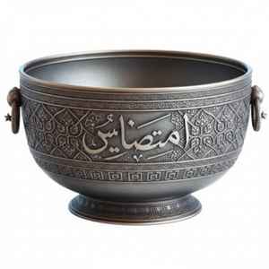 ชามเสิร์ฟโลหะสไตล์อาหรับพร้อมหูจับ ชามตกแต่งลายอิสลาม ใช้สำหรับเสิร์ฟที่บ้านและในครัว - Product Image 1