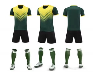 Ensemble maillot et short de football pour homme, dégradé noir et blanc, col en V, sublimé, anti-humidité, toutes saisons, coupe athlétique - Product Image 2