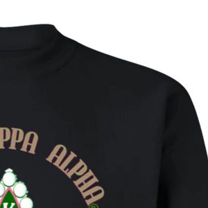 Sudadera negra de cuello redondo bordada para mujer, de manga larga con puños acanalados, estilo casual, de forro polar, para moda urbana y uso diario. - Product Image 3