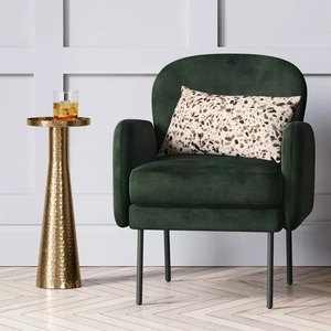 <b>Round</b> Hammered Metal Drink <b>Table</b> Brass Accent <b>Table</b> Modern <b>Side</b> <b>Table</b> Brass End <b>Table</b> Decorative Metal <b>Table</b> Living Room - Product Image 5