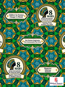 Tela africana personalizada con estampado de cera, Día Internacional de la Mujer 8 de Marzo, fabricante OEM de textiles, proveedor mayorista de telas personalizadas - Product Image 5