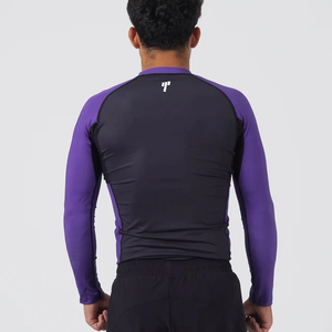 TRIMMY SPORTS T-shirt de compression à manches courtes pour homme, 180g, 100% polyester, séchage rapide, impression numérique de haute qualité, violet - Product Image 6