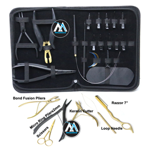 Outil professionnel d'enfilage d'aiguilles pour extensions capillaires avec boucle en fil d'acier inoxydable et poignée moletée pour usage en salon - Product Image 4