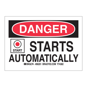 Brady Danger Self-Adhesive Labels for Automatic Equipment Durable Debossed <b>Stickers</b> - Product Image 2