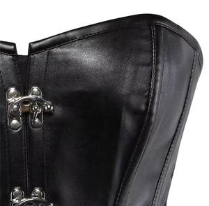 Corset original pour femme en cuir véritable, en peau d'agneau souple, à lacets, gaine amincissante, bustier, vente en gros, fournisseur d'usine OEM - Product Image 4