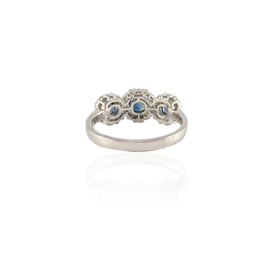 14K Gold <b>Sapphire</b> and Diamond <b>for</b> Trinity <b>Ring</b> <b>for</b> <b>Women</b> - Product Image 6