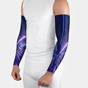 Manchons de bras sportifs personnalisés en polyester uni pour hommes et femmes, longueur intégrale, pour baseball, basketball, football, golf et course à pied, toutes couleurs - Product Image 3