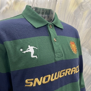 เสื้อรักบี้แขนยาวลายทาง Snowgrace ปักโลโก้ คอปกพับได้ ทรงปกติ สำหรับเด็กผู้ชาย - Product Image 6