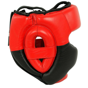 Casque de boxe en cuir PU, casque de protection sportif pour adultes unisexe rouge noir, casques de protection sportifs - Product Image 2