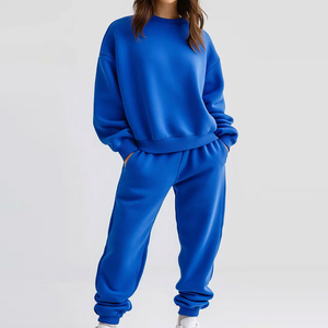Chándal de invierno para mujer, talla grande, con capucha, 50% poliéster, forro polar, transpirable, lavable a máquina, diseño personalizado, informal, 2 en 1 - Product Image 3