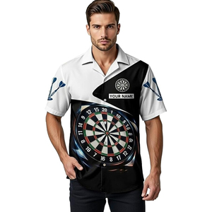 เสื้อทีมดาร์ทส์แบบกำหนดเองสำหรับผู้ชาย ลายพิมพ์ซับลิเมชั่น 3 มิติ ผ้าโพลีเอสเตอร์ 100% แห้งเร็ว ระบายอากาศได้ดี พิมพ์โลโก้ ใส่ได้ทั้งชายและหญิง - Product Image 2