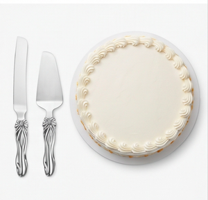 Stainless Steel Cake Knife And Server Set With <b>Floral</b> Handle Design 2-Piece Modern Flatware Dishwasher Safe For Party And Hotel - Product Image 3