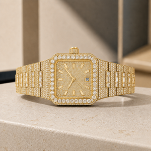 Customized Square Stainless Steel Mechanical <b>Automatic</b> ETA Fashion Watch D-VVS Moissanite Diamond <b>Chronograph</b> 40mm Pointer Hip - Product Image 3
