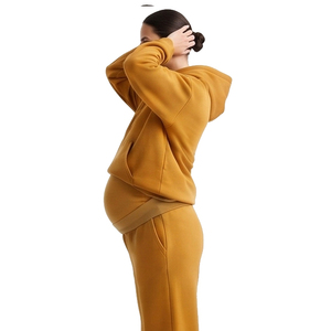 100% Cotton Fleece Maternity Tracksuit Women Pullover Maternity <b>Hoodie</b> Sweatpants Jogger Set Winter Maternity Tracksuits Ladies - Product Image 5