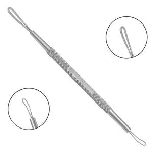 Pousse-cuticules fin à double boucle, multifonctionnel, double face, pour retirer les cuticules des ongles - Product Image 1