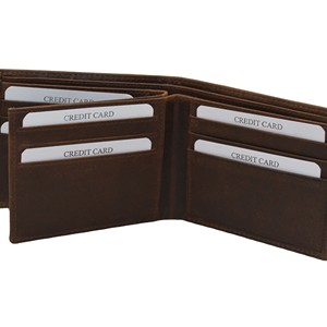 Cartera Bifold de Cuero Genuino para Hombre, Forro de Gamuza Marrón, Tarjetero Múltiple, Cierre Plegable Corto, Estilo Minimalista - Product Image 6