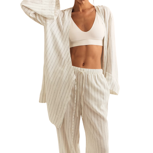 Conjunto de Pijama de Jersey Cepillado para Mujer, Conjunto de Dormir Suave y Relajado - Product Image 4