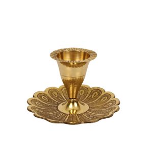 Antique <b>Brass</b> Candle <b>Holder</b> Stand Vintage Elegant Decorative Tabletop <b>Candlestick</b> for Home Festive Decor - Product Image 4