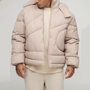 Black Quilted <b>Puffer</b> <b>Jackets</b> With Hood Finish High Hooded Collar Vintage Style Winter Streetwear <b>Jackets</b> For Men and <b>women</b> - Product Image 1