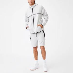 Ensemble sweat à capuche et short décontracté pour homme, séchage rapide, personnalisé, respirant, manches longues, hiver, tricoté en tissu éponge 100% coton, vente en gros - Product Image 6