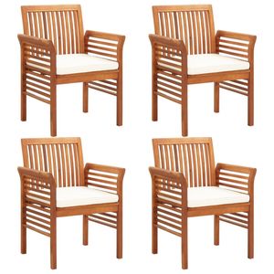 Set da pranzo da esterno resistente, 5 pezzi, in legno massello di acacia marrone - Product Image 4
