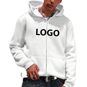 Wholesale Custom Men's New Stylish Thermal Hoodies with Full Face Zip and Oversized Hood Rhinestone Logo Design for Winter - Product Image 4