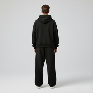 Nuevo Conjunto Deportivo para Hombre 2026, 100% Algodón, con Capucha, Color Sólido, Logotipo Personalizado Serigrafiado, Estilo Urbano Hip Hop, Invierno, 2 Piezas - Product Image 5